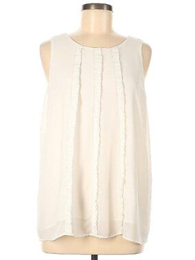 Ann Taylor LOFT white sleeveless blouse